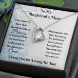 To My Boyfriend's Mom Necklace Gift - You raised a man that treats me like a Princess - Forever Love Necklace LX342K