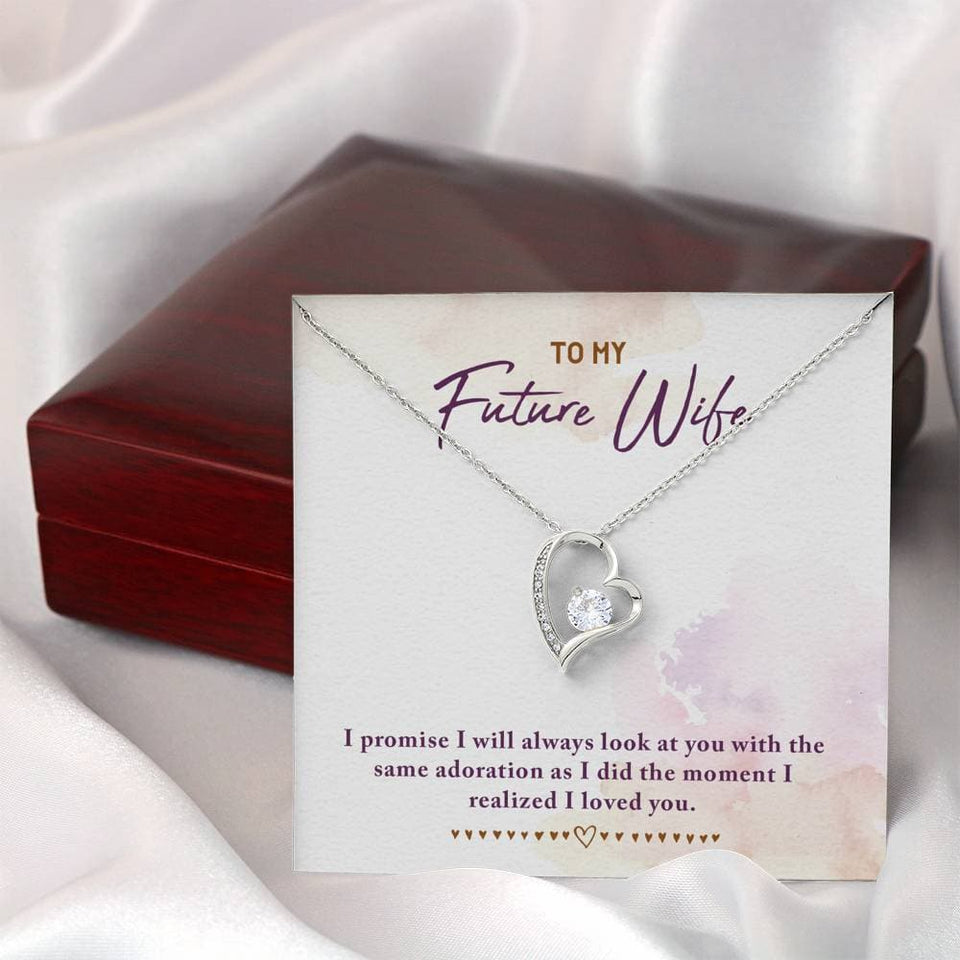 To My Future Wife Forever Love Necklace (14K White Gold Finish)