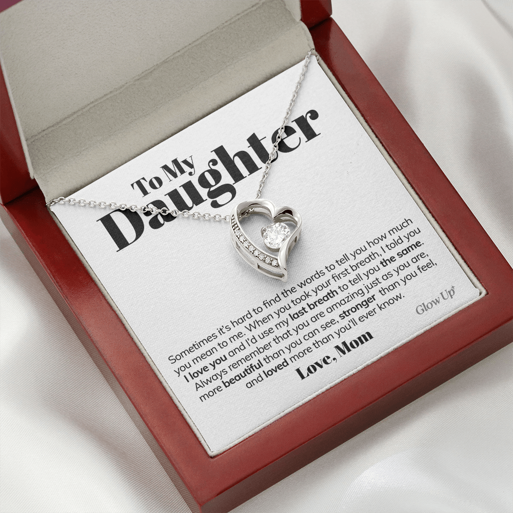Namashops - Forever Love Necklace - To My Daughter - Always Remember - Forever Love Necklace, Gift For Wife, For Mom, Gift For Christmas, Birthday