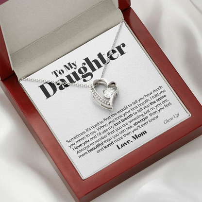 Namashops - Forever Love Necklace - To My Daughter - Always Remember - Forever Love Necklace, Gift For Wife, For Mom, Gift For Christmas, Birthday
