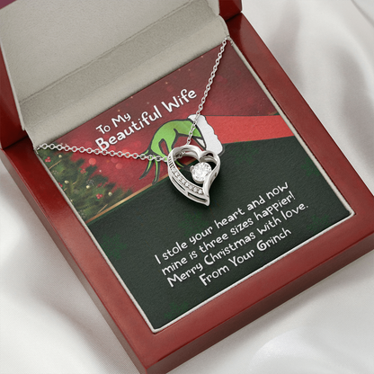 To My Beautiful Wife - Merry Christmas With Love - Forever Love Necklace