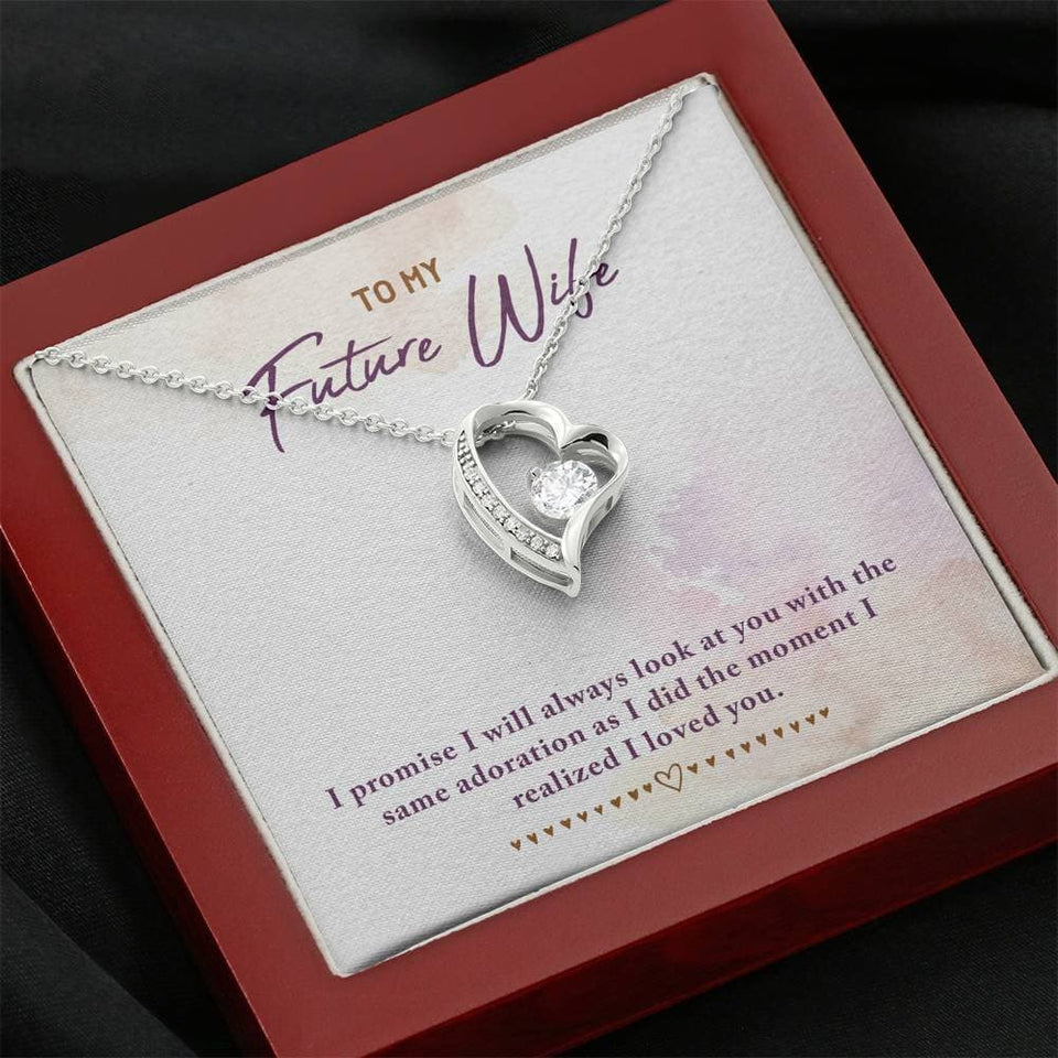 To My Future Wife Forever Love Necklace (14K White Gold Finish)