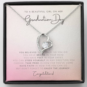 Graduation Necklace Gift - College High School Senior Master MBA PHD Graduation Gift - Class of 2022 Forever Love