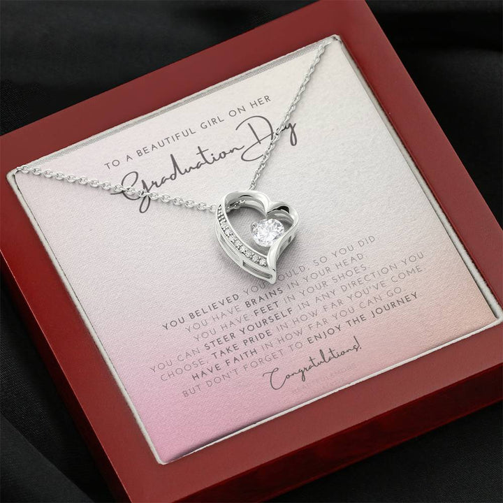 Graduation Necklace Gift - You Believed You Could So You Did - College, High School, Senior, Master, MBA, PHD Graduation Gift - Class of 2022 Forever Love Necklace - LX034G