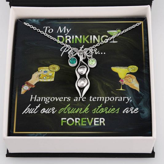 Personalized Gift For Friend To My Drinking Partner Alluring Beauty Necklace Peas Necklace