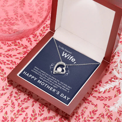 To My Dearest Wife Necklace Gift - Great Wife, Amazing Mom Happy Mother's Day - Forever Love Necklace LX104I
