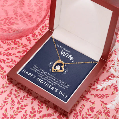 To My Dearest Wife Necklace Gift - Great Wife, Amazing Mom Happy Mother's Day - Forever Love Necklace LX104I