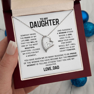 Daughter Proudest Moment, Forever Love Necklace, Gift For Daughter From Dad, Christmas Gift Idea.