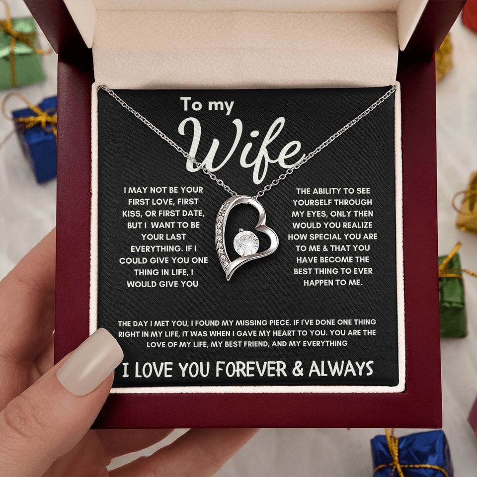 To My Wife - Forever Love Necklace - The Day I Met You - Black Card Gift For Mom, necklace For Wife, Gift For Mother's Day
