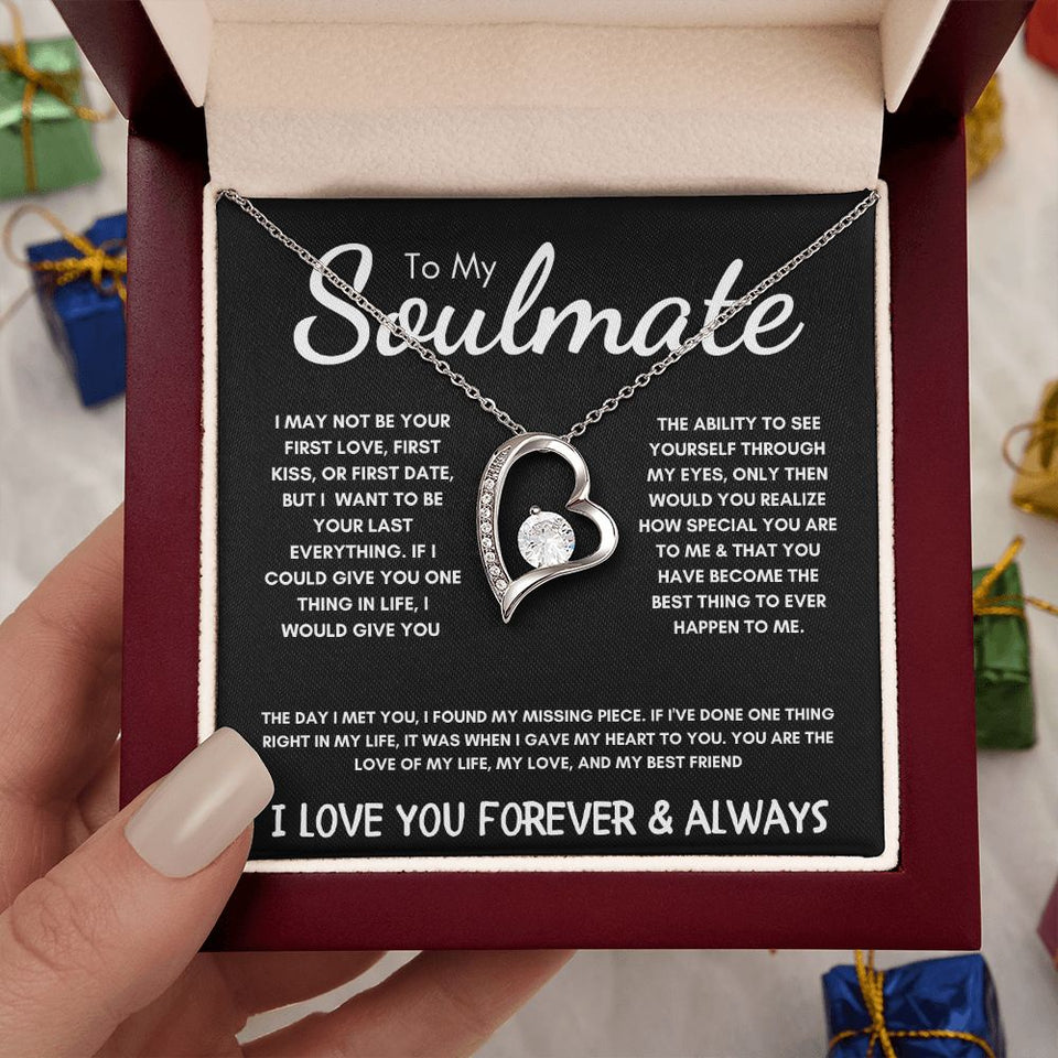 To My Soulmate - Forever Love Necklace - The Day I Met You - Black Card