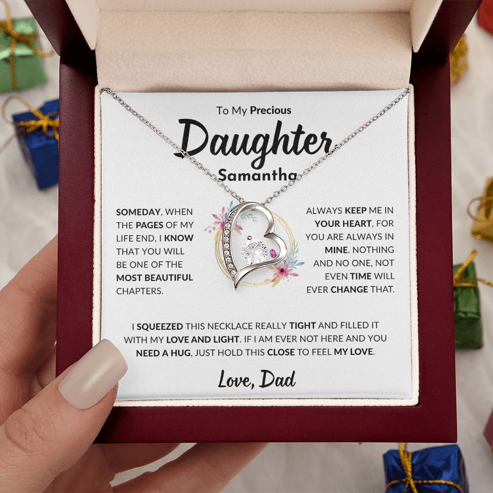Personalized Daughter Forever Love Necklace, Birthday Gift, Graduation Gift for Her, Christmas present