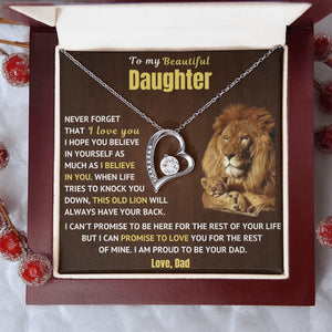 Dad to Daughter Necklace - Forever Love Necklace - Necklace Gift for Daughter from Dad