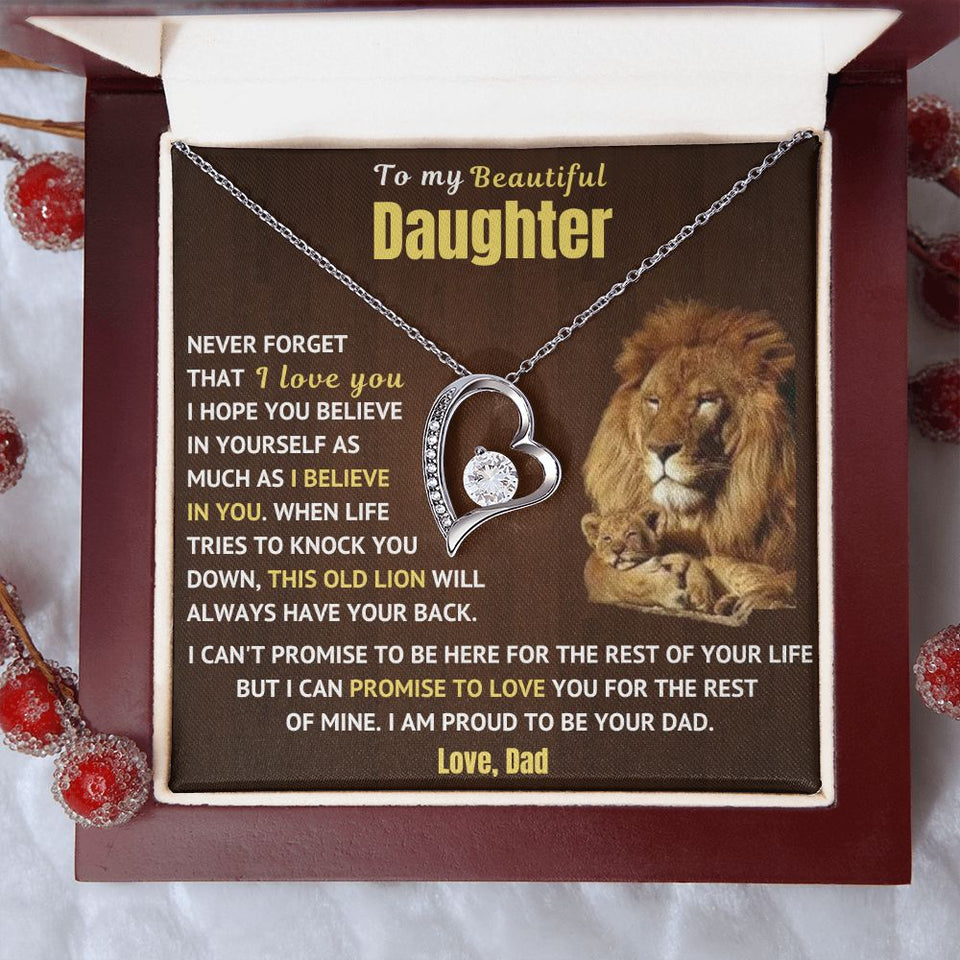 Dad to Daughter Necklace - Forever Love Necklace - Necklace Gift for Daughter from Dad