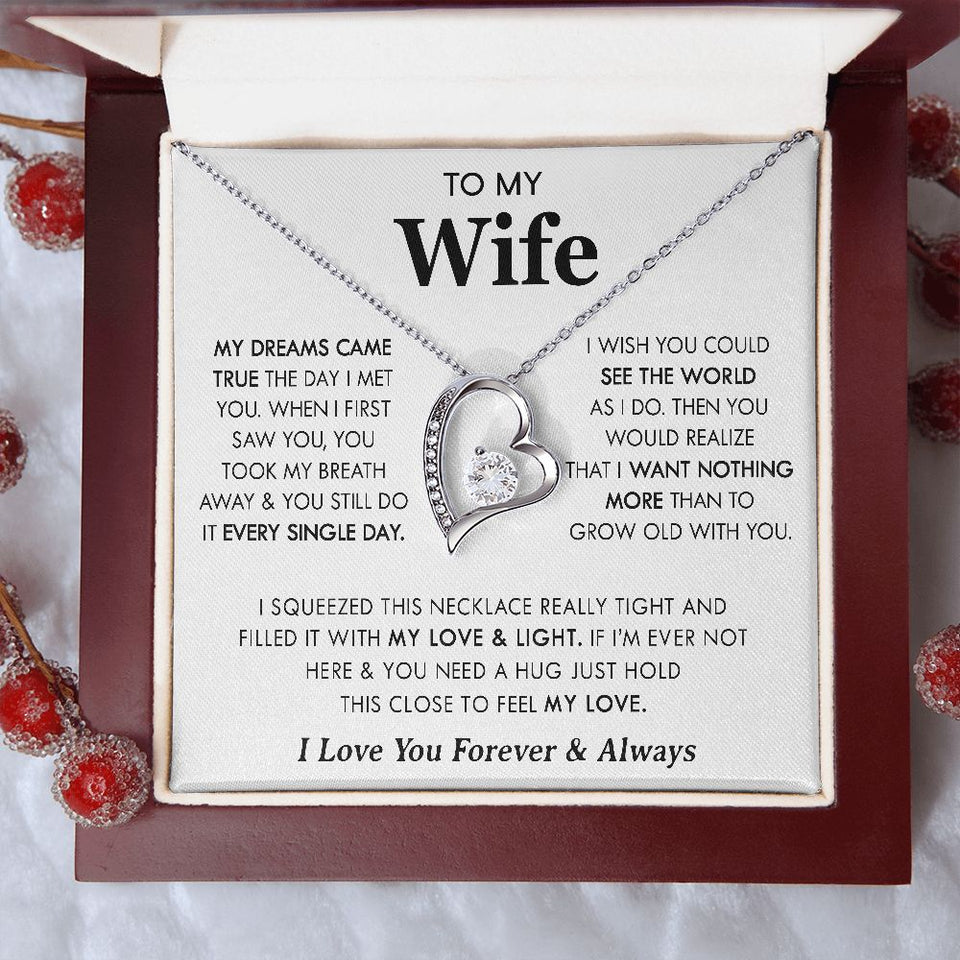 To My Wife | My Dreams Came True | Gift For Her | Forever Love Necklace