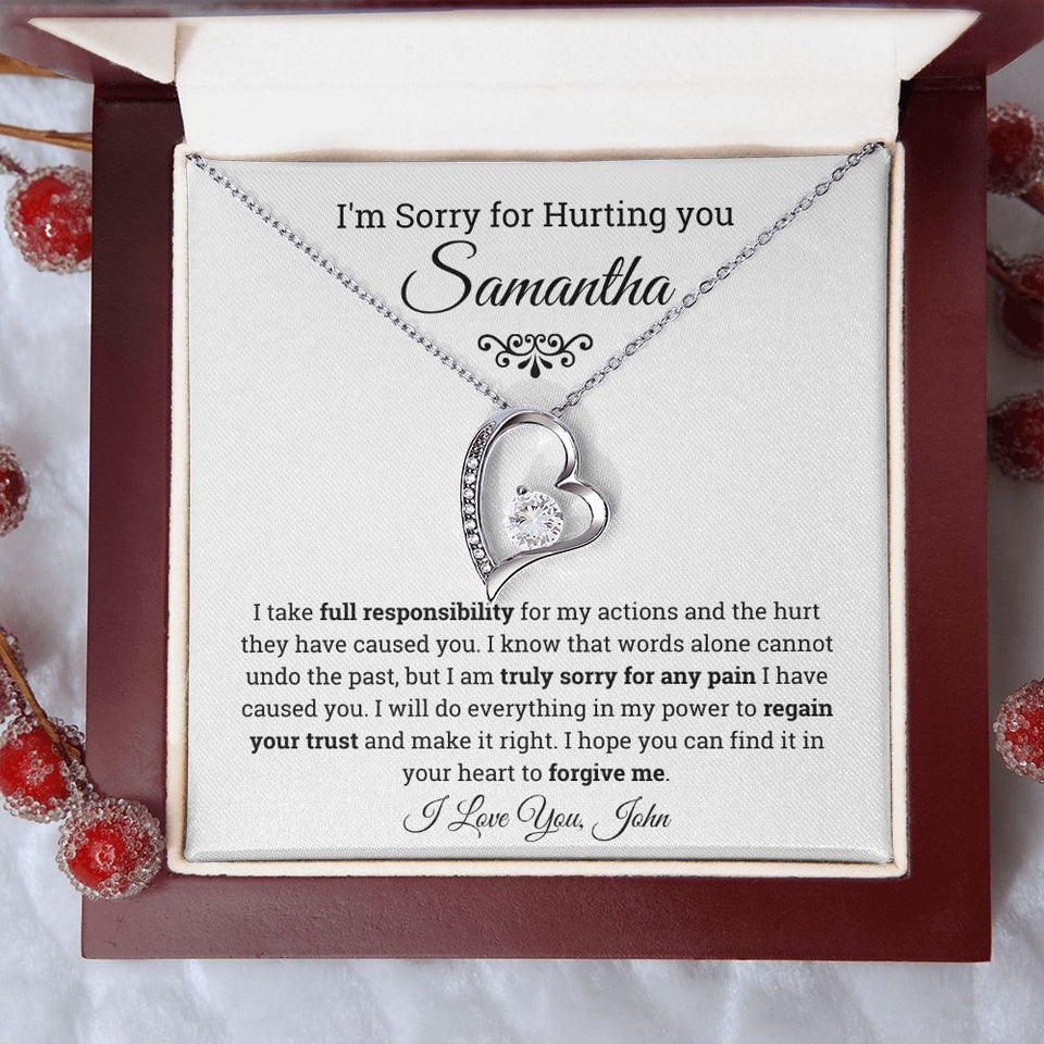 Personalized I'm Sorry Forever Love Necklace, Apology Gift