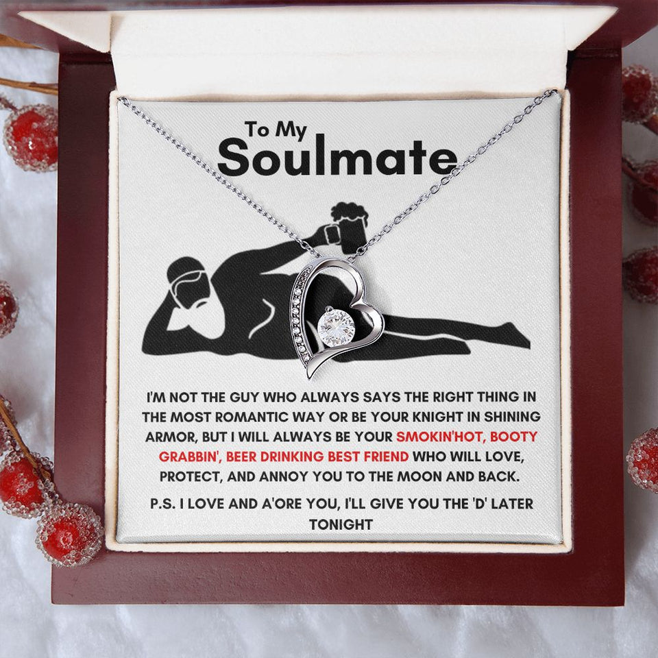 To My Soulmate - Forever Love Necklace - Booty Grabbin' - White Card