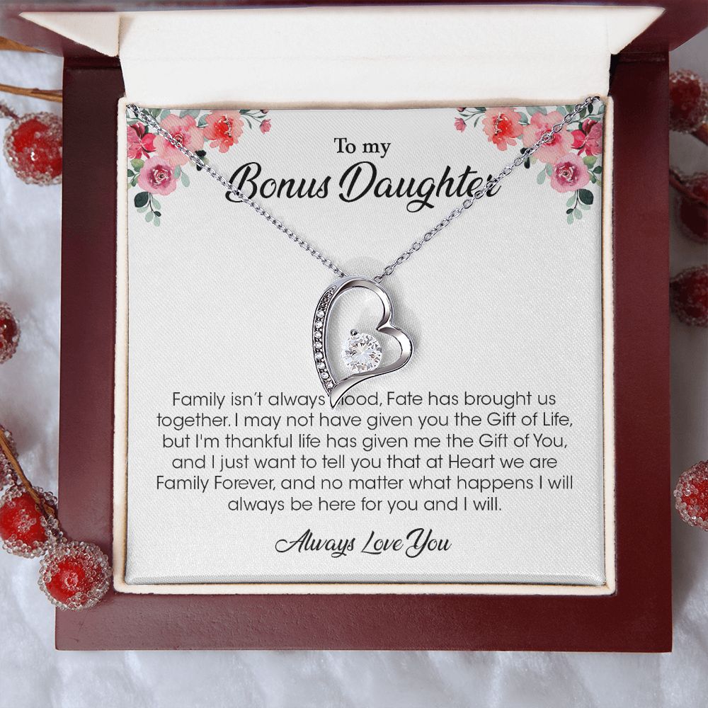 My Bonus Daughter | The Gift Of You - Forever Love Necklace Gift For Mom, necklace For Wife, Gift For Mother's Day