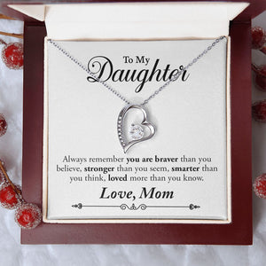 My Daughter | Braver Stronger Smarter - Forever Love Necklace Gift For Mom, necklace For Wife, Gift For Mother's Day