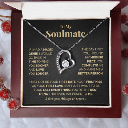 To My Soulmate, Always & Forever, Love Knot Necklace, Anniversary Gift, Valentine Necklace