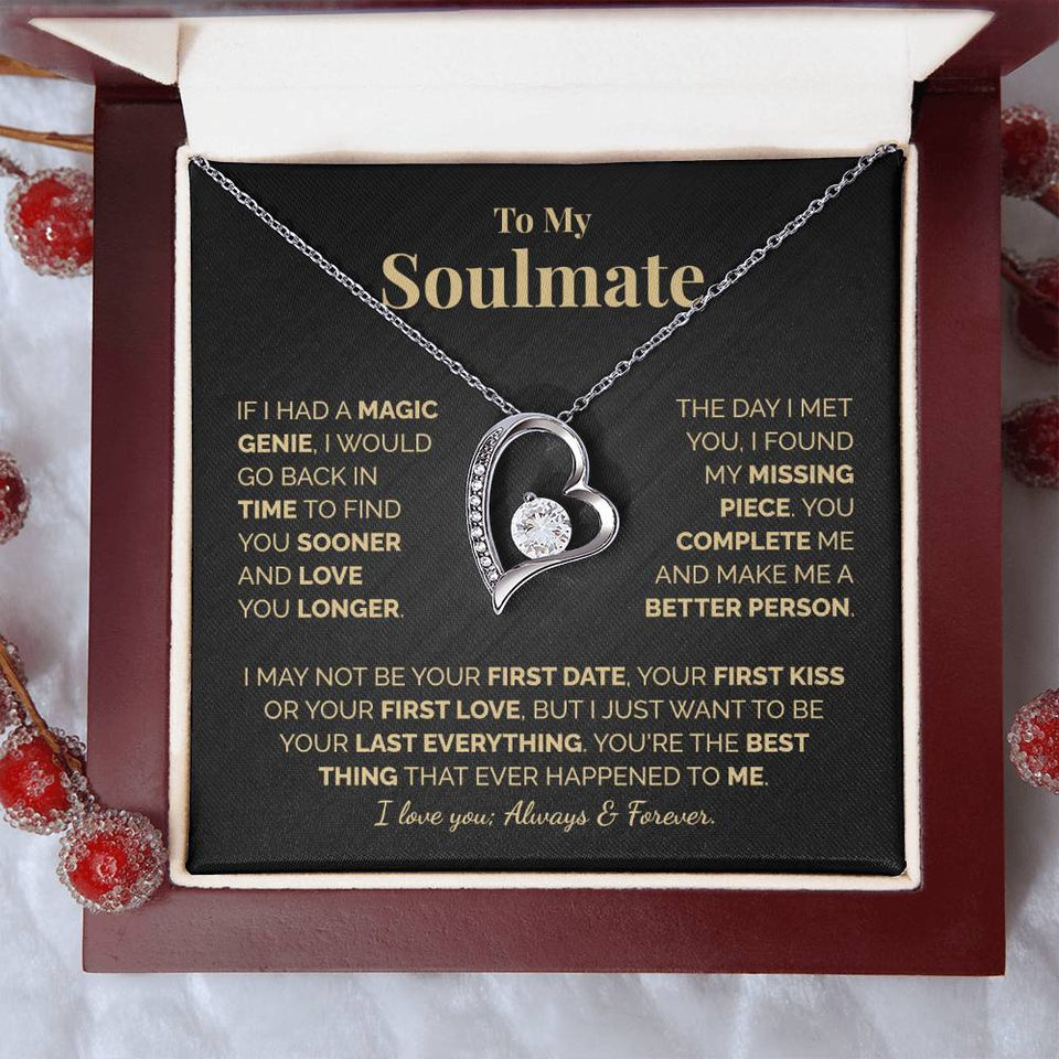 To My Soulmate, Always & Forever, Love Knot Necklace, Anniversary Gift, Valentine Necklace