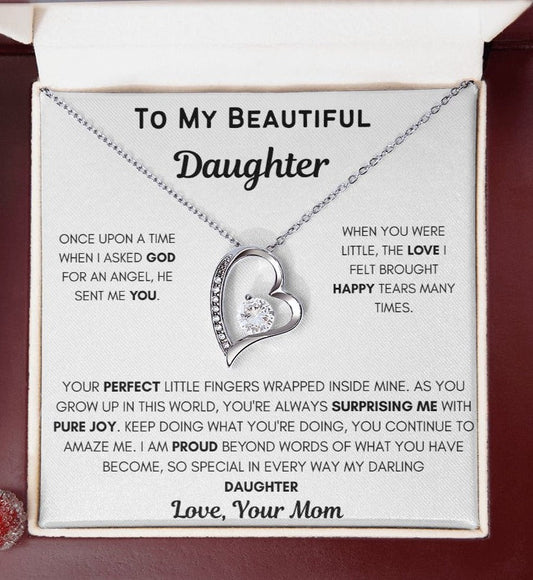 To My Daughter - Forever Love Necklace - Once Upon a Time Gift For Mom, necklace For Wife, Gift For Mother's Day