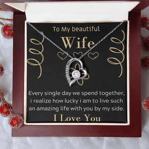 To My beautiful Wife Necklace, Romantic Gift, Birthday Gift, Forever Love Necklace