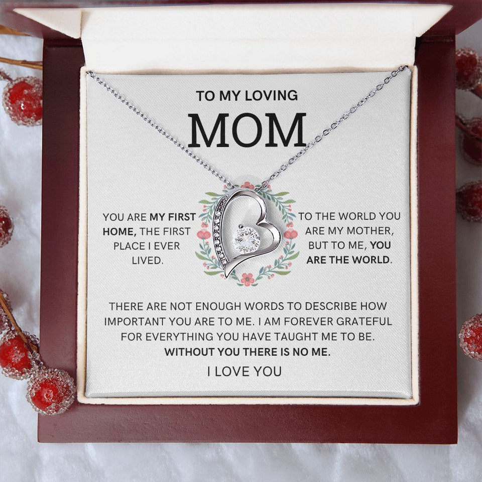 Loving Mom-Forever Love Necklace, Mom Son Gift, Mom Necklace from Daughter
