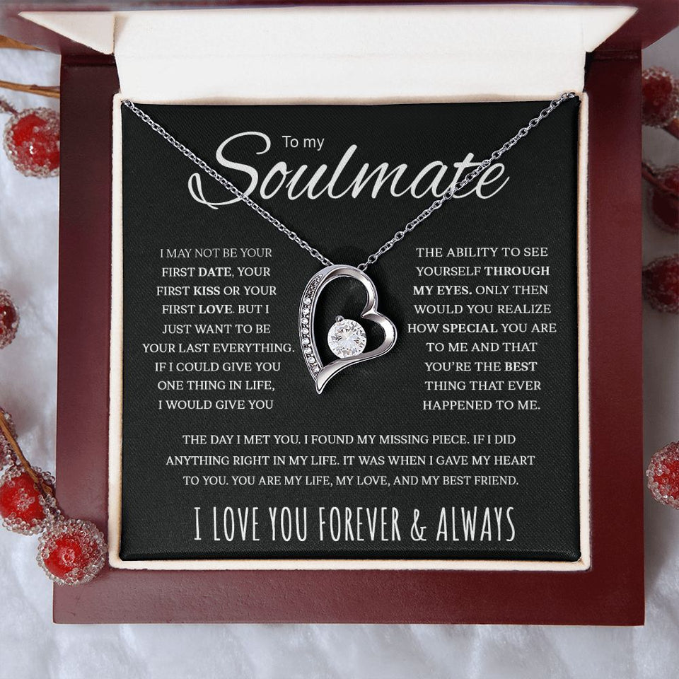 To My Soulmate | My Life My Love My Best Friend | Black Version | Forever Love Necklace