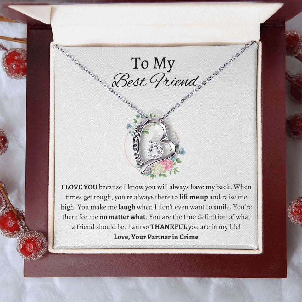To My Best Friend - Forever Love Necklace - Partner in Crime Gift For Mom, necklace For Wife, Gift For Mother's Day