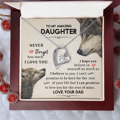 To My Amazing Daughter | Never Forget How Much I Love You | Forever Love Necklace