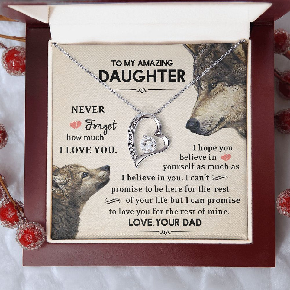 To My Amazing Daughter | Never Forget How Much I Love You | Forever Love Necklace
