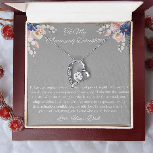 To My Amazing Daughter - From Dad - Forever Love Necklace Gift For Mom, necklace For Wife, Gift For Mother's Day