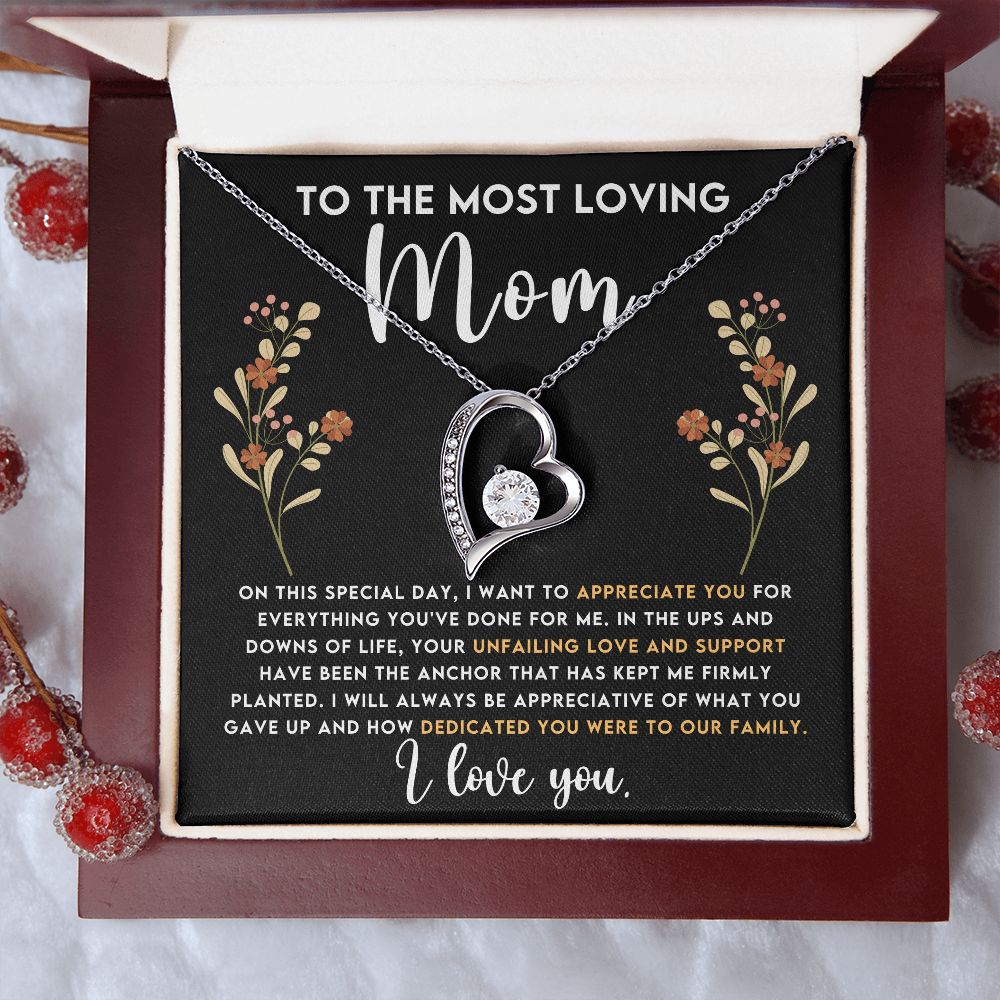 To The Most Loving Mom Forever Love Necklace, Mother's Day Gift