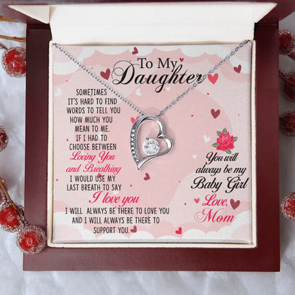 To my Daughter-01 Daughter Forever Love Heart Necklace