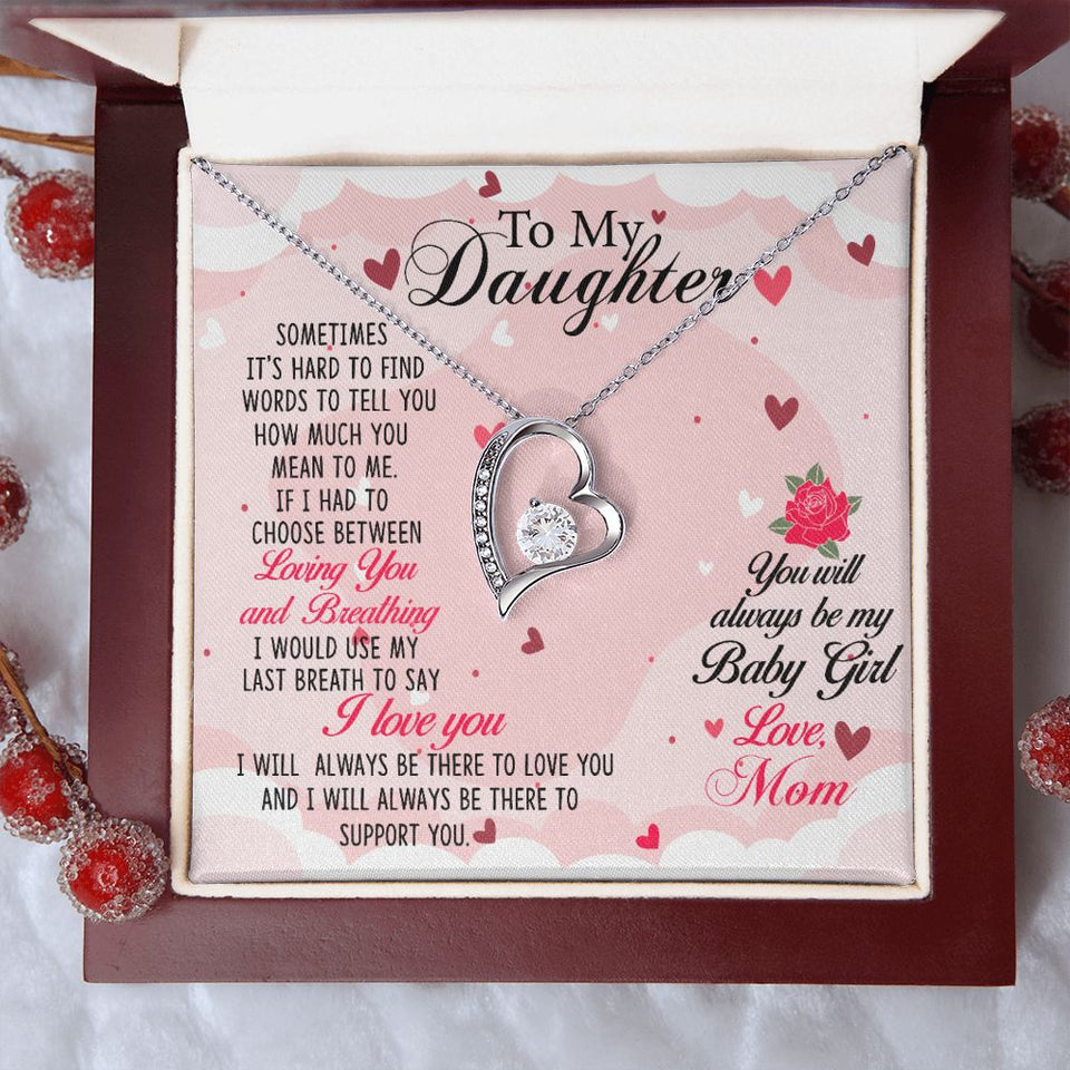 To my Daughter-01 Daughter Forever Love Heart Necklace