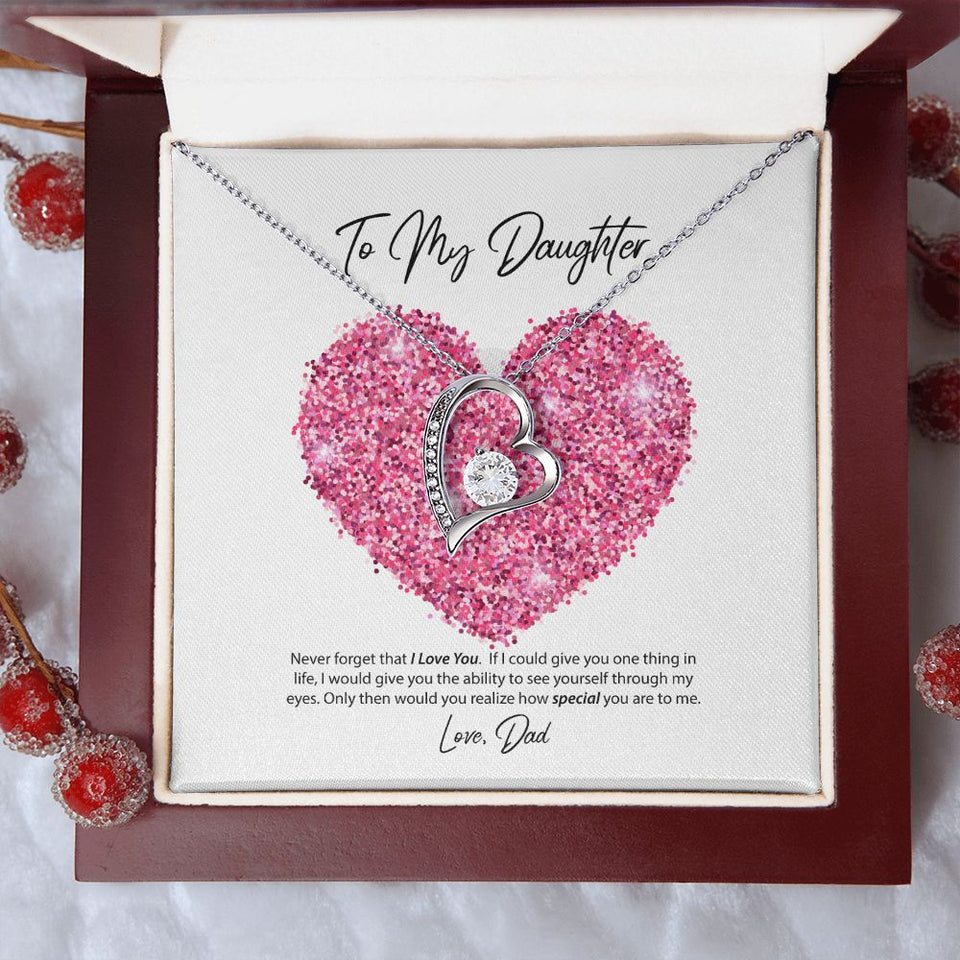 To My Daughter Love Dad Forever Love Necklace