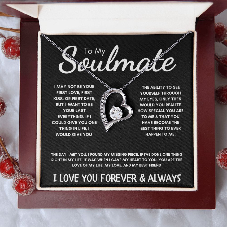 To My Soulmate - Forever Love Necklace - The Day I Met You - Black Card