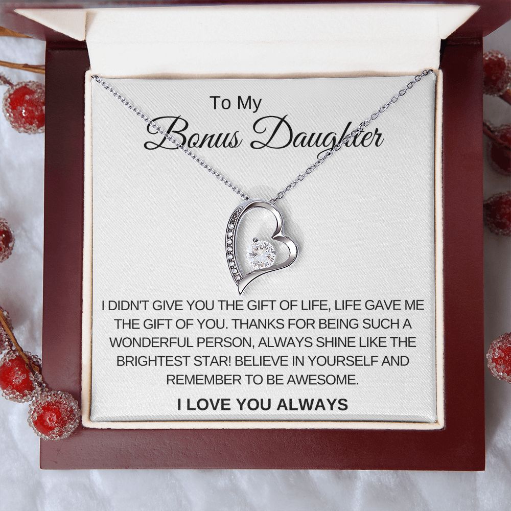 Forever Love Necklace for Bonus Daughter Gift For Mom, necklace For Wife, Gift For Mother's Day