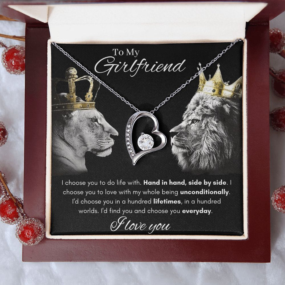 To My Girlfriend - Forever Love Necklace - Hand in Hand Gift For Mom, necklace For Wife, Gift For Mother's Day