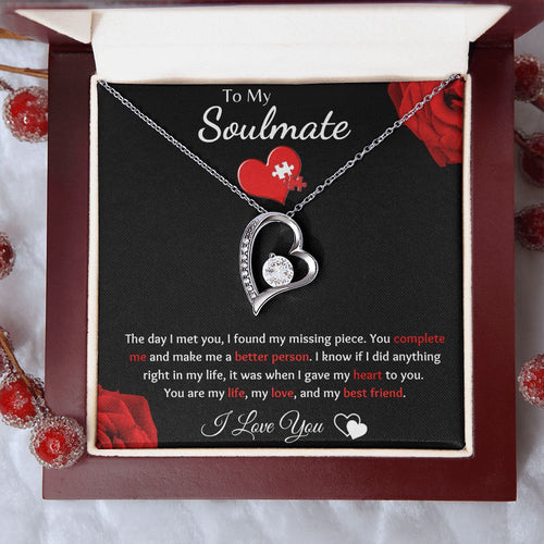 To My Soulmate - Forever Love Necklace - Puzzle Piece Gift For Mom, necklace For Wife, Gift For Mother's Day
