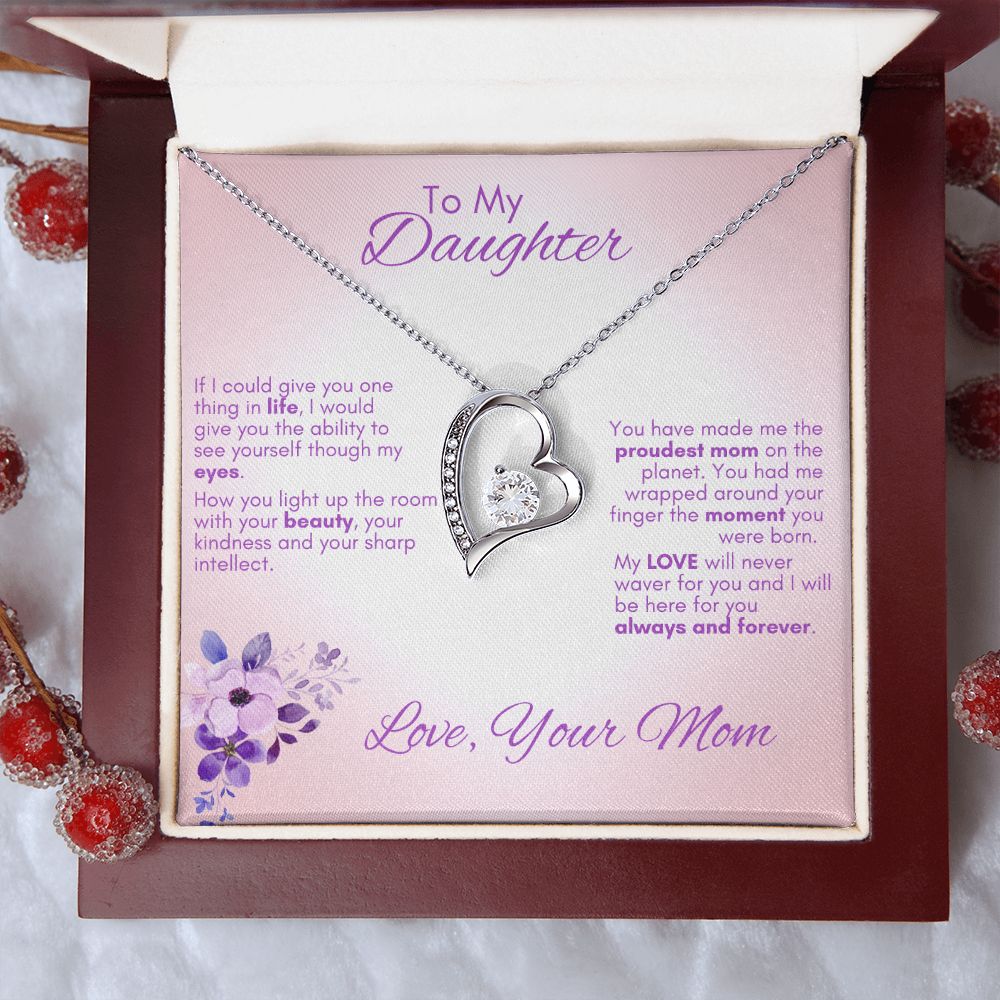 Proudest Mom to Daughter - Forever Love Necklace Gift For Mom, necklace For Wife, Gift For Mother's Day