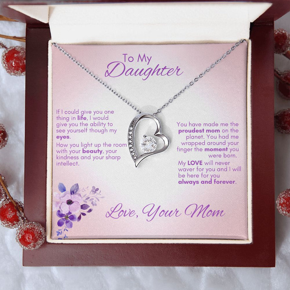 Proudest Mom to Daughter - Forever Love Necklace Gift For Mom, necklace For Wife, Gift For Mother's Day