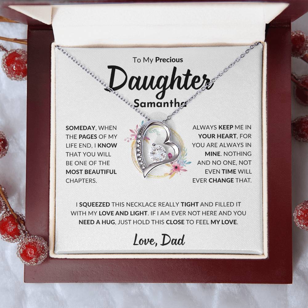 Personalized Daughter Forever Love Necklace, Birthday Gift, Graduation Gift for Her, Christmas present