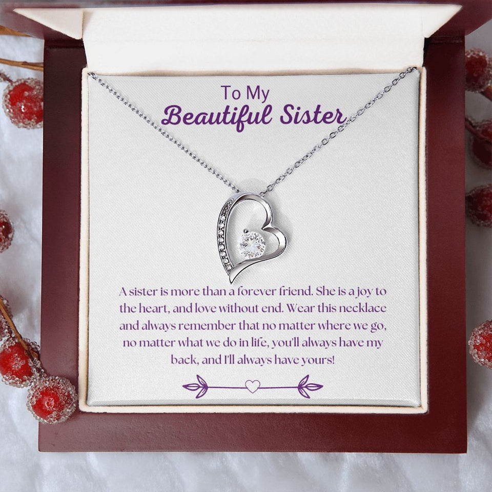 To My Sister - Forever Love Necklace - Forever Friend Gift For Mom, necklace For Wife, Gift For Mother's Day