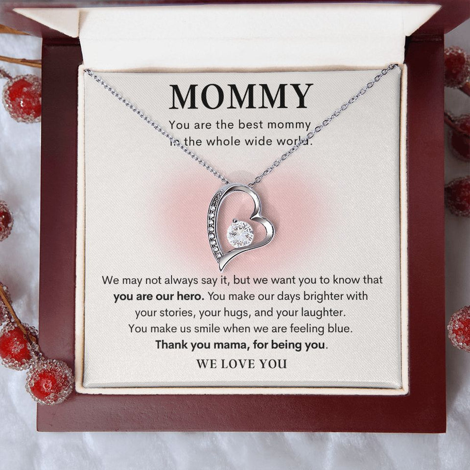 Mommy Forever Love Necklace from Kids, Mommy gift from Husband to Wife from Kids