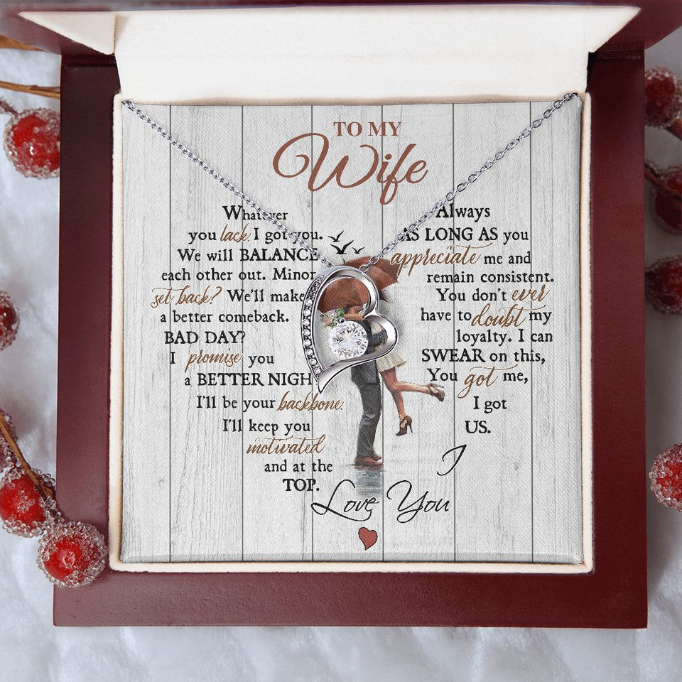 To My Wife | I'll Be Your Backbone | Forever Love Necklace | Christmas Gift for Wife