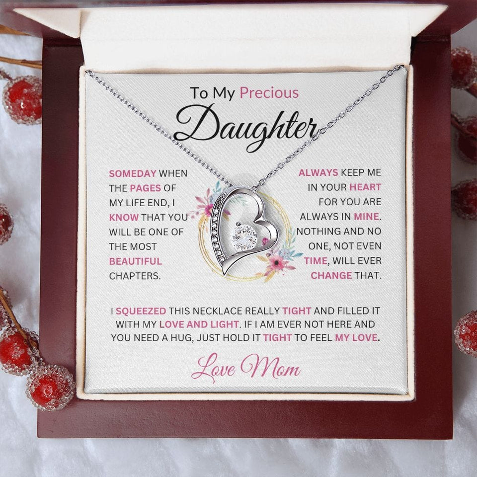 To My Precious Daughter Someday When The Pages Love Mom | Forever Love Necklace