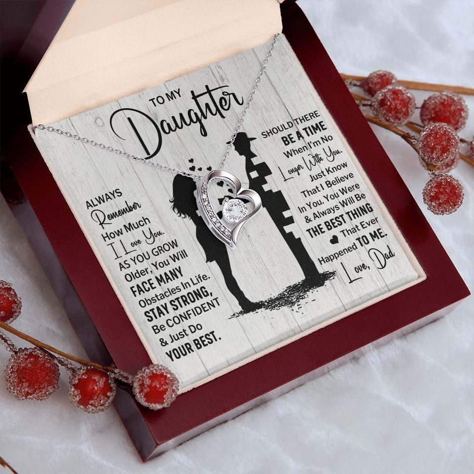 Daughter Always Remember, Forever Love Necklace, Anniversary Gift For Daughter From Dad
