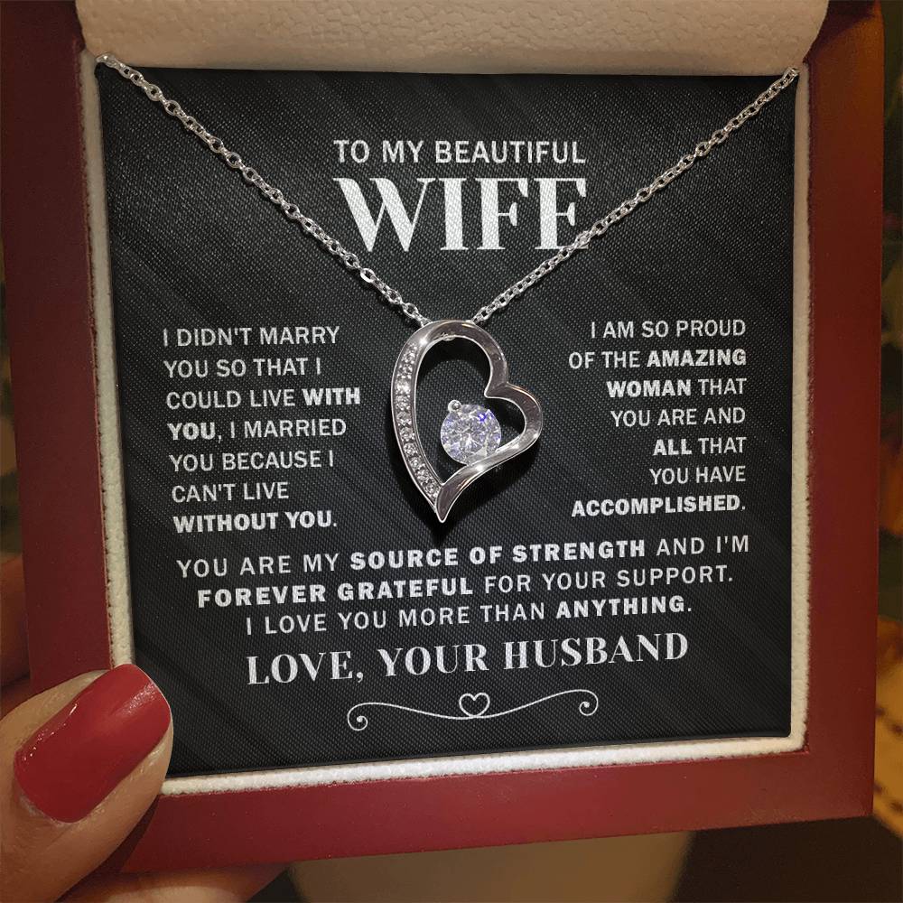 To My Wife I'm Forever Grateful - Forever Love Necklace from Husband