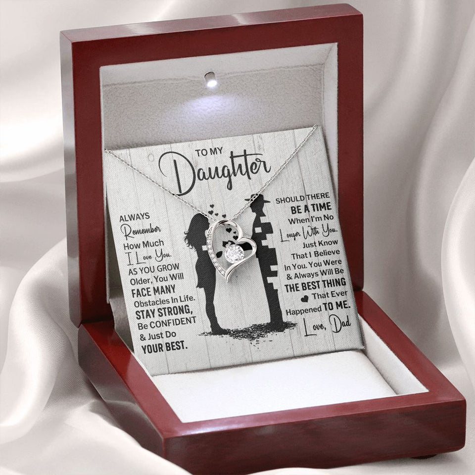 Daughter Always Remember, Forever Love Necklace, Anniversary Gift For Daughter From Dad